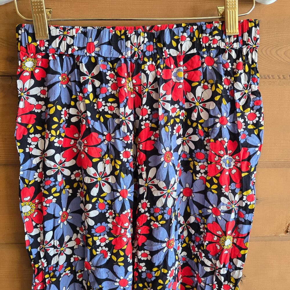 Wray Sol Floral Pant Primary Daisy Y2K Straight Leg Crop Trouser XS Boho Preppy - Picture 5 of 7